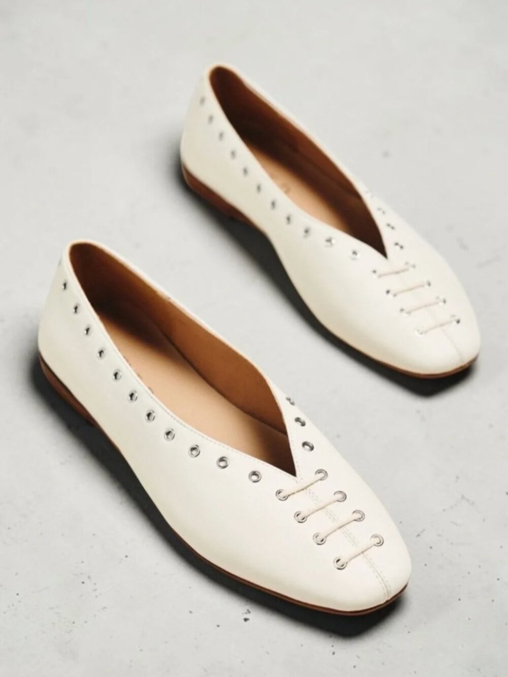 Anthropologie Silent D Lonny Grommet Lace-Up Flats Size 40